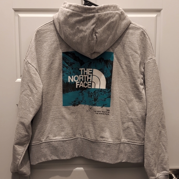 North Face Cropped Hoodies, M Gray - Picture 2 of 4